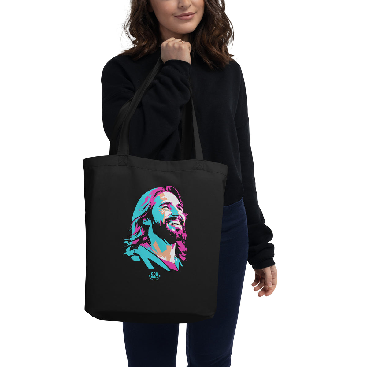 Smiling Jesus Eco Tote Bag